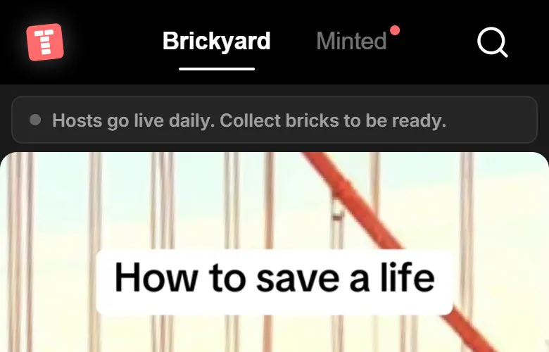 The Brickyard: the public feed where viewers collect videos for live shows